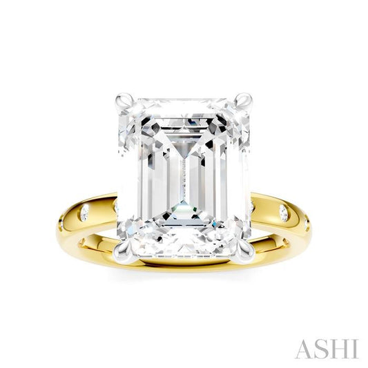 ASHI Emerald Shape Semi-Mount Diamond Engagement Ring 196B7PPFHYW-SM-EM4