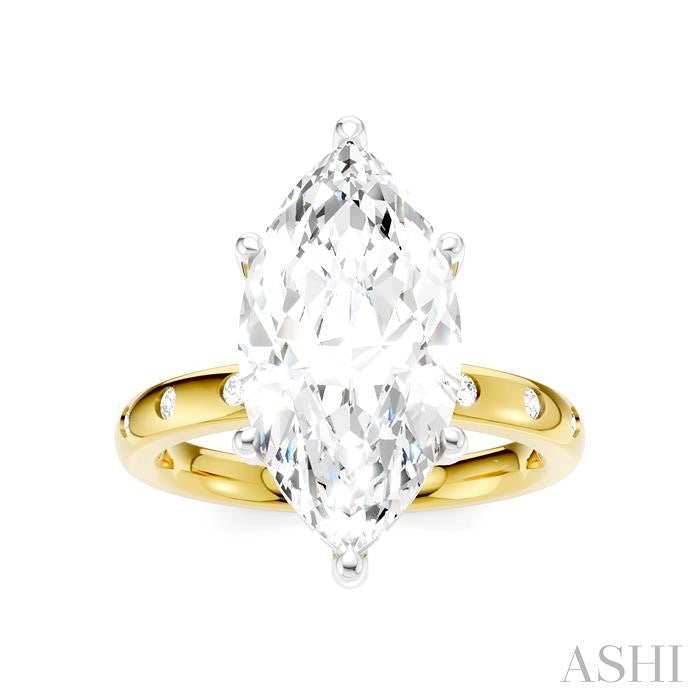 ASHI Marquise Shape Semi-Mount Diamond Engagement Ring 196B7PPFHYW-SM-MQ4
