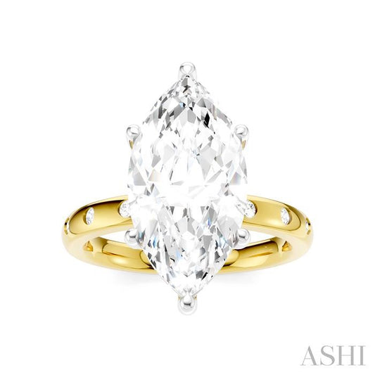 ASHI Marquise Shape Semi-Mount Diamond Engagement Ring 196B7PPFHYW-SM-MQ4