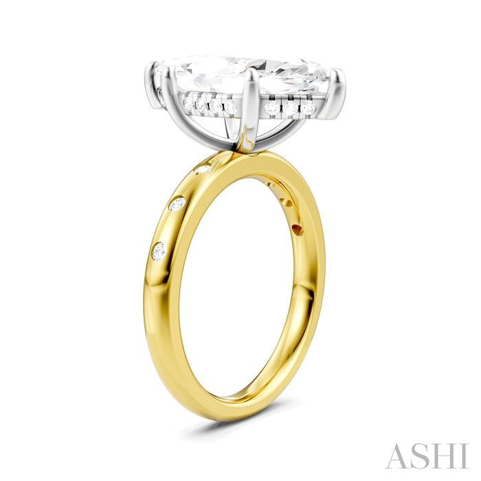 ASHI Marquise Shape Semi-Mount Diamond Engagement Ring 196B7PPFHYW-SM-MQ4