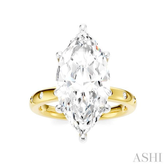 ASHI Marquise Shape Semi-Mount Diamond Engagement Ring 196B7PPFHYW-SM-MQ5