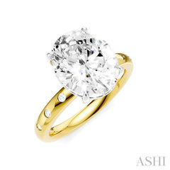ASHI Oval Shape Semi-Mount Diamond Engagement Ring 196B7PPFHYW-SM-OV4