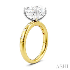 ASHI Oval Shape Semi-Mount Diamond Engagement Ring 196B7PPFHYW-SM-OV4