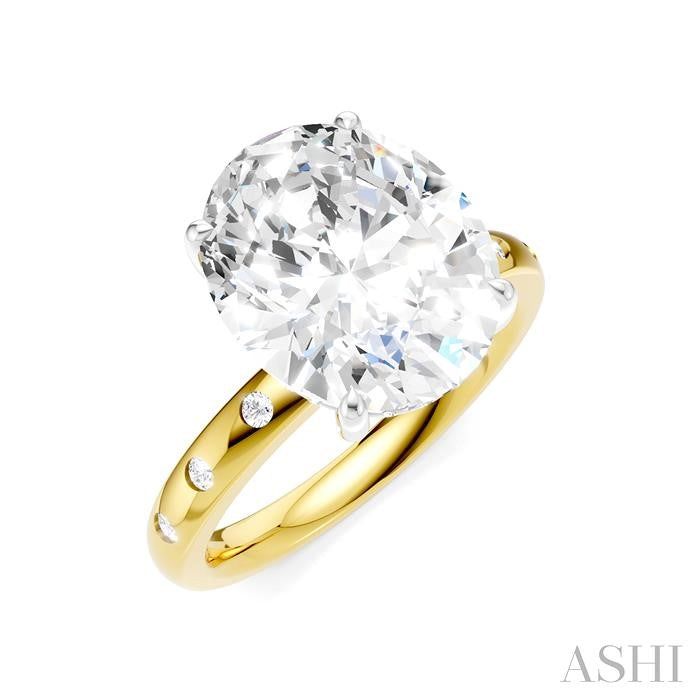 ASHI Oval Shape Semi-Mount Diamond Engagement Ring 196B7PPFHYW-SM-OV5