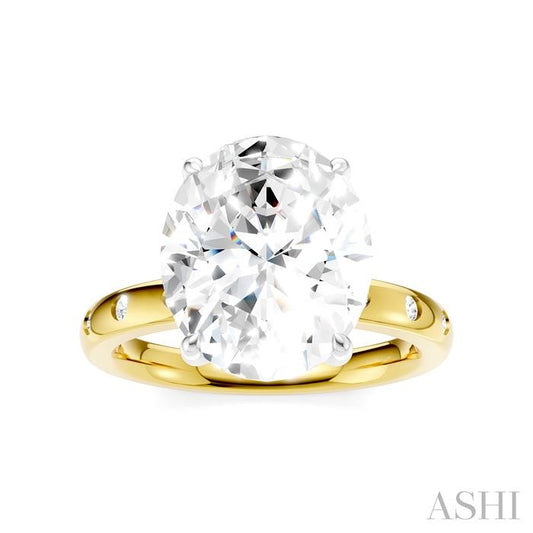 ASHI Oval Shape Semi-Mount Diamond Engagement Ring 196B7PPFHYW-SM-OV5