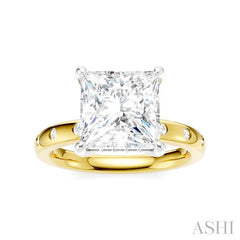 ASHI Princess Shape Semi-Mount Diamond Engagement Ring 196B7PPFHYW-SM-PN3