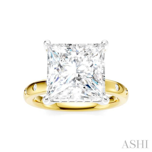 ASHI Princess Shape Semi-Mount Diamond Engagement Ring 196B7PPFHYW-SM-PN5