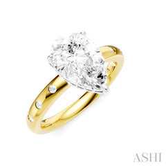 ASHI Pear Shape Semi-Mount Diamond Engagement Ring 196B7PPFHYW-SM-PR2