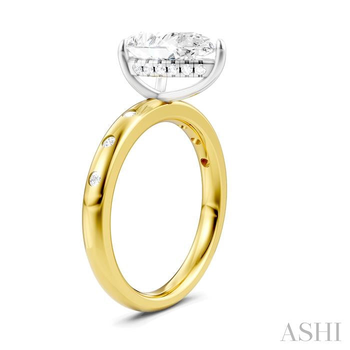 ASHI Pear Shape Semi-Mount Diamond Engagement Ring 196B7PPFHYW-SM-PR2