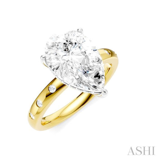 ASHI Pear Shape Semi-Mount Diamond Engagement Ring 196B7PPFHYW-SM-PR3
