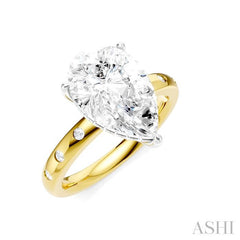 ASHI Pear Shape Semi-Mount Diamond Engagement Ring 196B7PPFHYW-SM-PR3