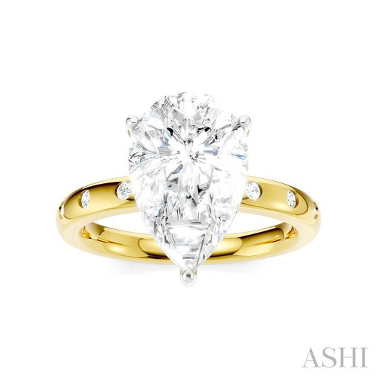 ASHI Pear Shape Semi-Mount Diamond Engagement Ring 196B7PPFHYW-SM-PR3
