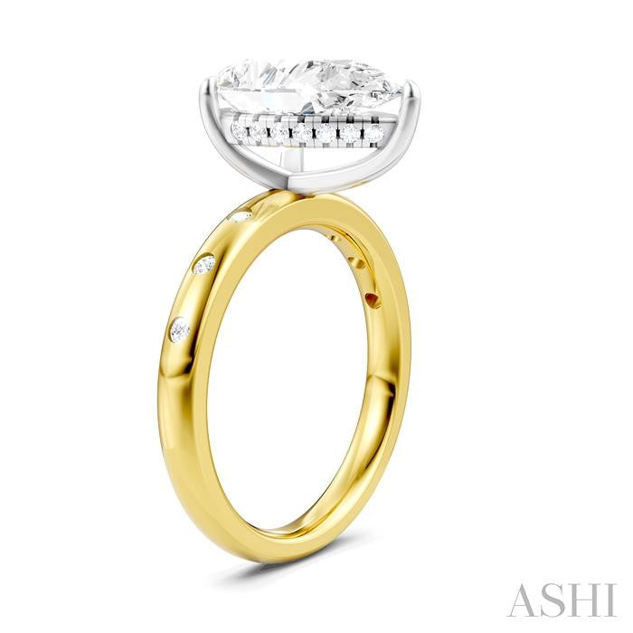 ASHI Pear Shape Semi-Mount Diamond Engagement Ring 196B7PPFHYW-SM-PR3