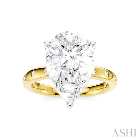 ASHI Pear Shape Semi-Mount Diamond Engagement Ring 196B7PPFHYW-SM-PR4