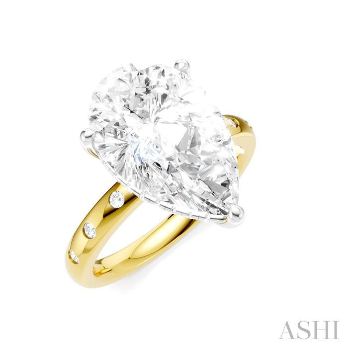 ASHI Pear Shape Semi-Mount Diamond Engagement Ring 196B7PPFHYW-SM-PR5