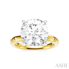 ASHI Round Shape Semi-Mount Diamond Engagement Ring 196B7PPFHYW-SM-RD4