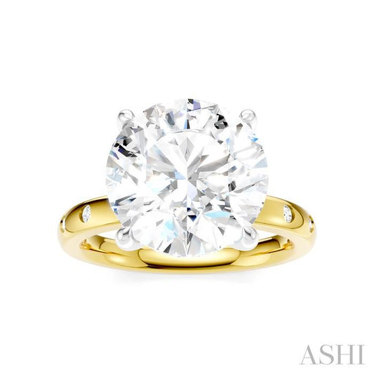ASHI Round Shape Semi-Mount Diamond Engagement Ring 196B7PPFHYW-SM-RD5
