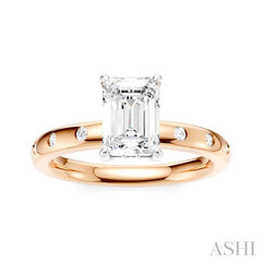 ASHI Emerald Shape Semi-Mount Diamond Engagement Ring 196B8PPFHPW-SM-EM1
