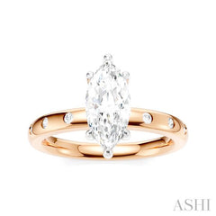 ASHI Marquise Shape Semi-Mount Diamond Engagement Ring 196B8PPFHPW-SM-MQ1