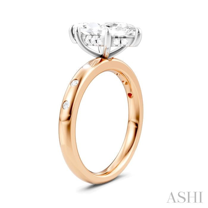 ASHI Marquise Shape Semi-Mount Diamond Engagement Ring 196B8PPFHPW-SM-MQ2