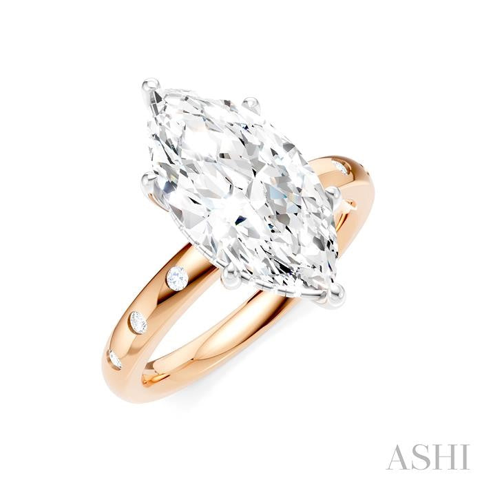 ASHI Marquise Shape Semi-Mount Diamond Engagement Ring 196B8PPFHPW-SM-MQ3