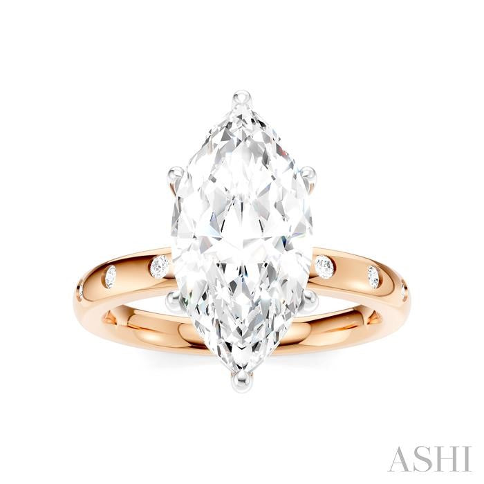ASHI Marquise Shape Semi-Mount Diamond Engagement Ring 196B8PPFHPW-SM-MQ3