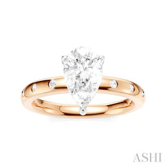 ASHI Pear Shape Semi-Mount Diamond Engagement Ring 196B8PPFHPW-SM-PR1