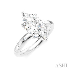 ASHI Marquise Shape Semi-Mount Diamond Engagement Ring 196B8PPFHWG-SM-MQ2