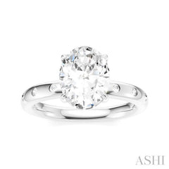 ASHI Oval Shape Semi-Mount Diamond Engagement Ring 196B8PPFHWG-SM-OV2