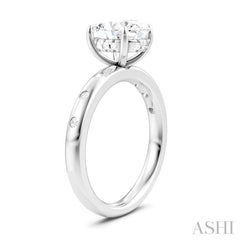 ASHI Oval Shape Semi-Mount Diamond Engagement Ring 196B8PPFHWG-SM-OV2