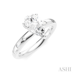ASHI Pear Shape Semi-Mount Diamond Engagement Ring 196B8PPFHWG-SM-PR1