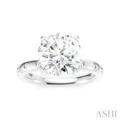 ASHI Round Shape Semi-Mount Diamond Engagement Ring 196B8PPFHWG-SM-RD3