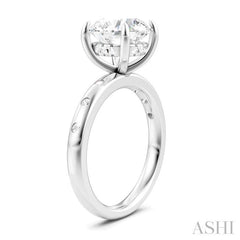 ASHI Round Shape Semi-Mount Diamond Engagement Ring 196B8PPFHWG-SM-RD3