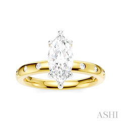 ASHI Marquise Shape Semi-Mount Diamond Engagement Ring 196B8PPFHYW-SM-MQ1
