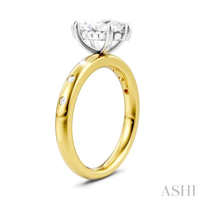 ASHI Marquise Shape Semi-Mount Diamond Engagement Ring 196B8PPFHYW-SM-MQ1