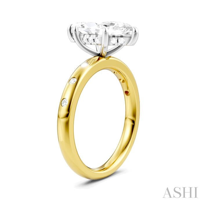 ASHI Marquise Shape Semi-Mount Diamond Engagement Ring 196B8PPFHYW-SM-MQ2