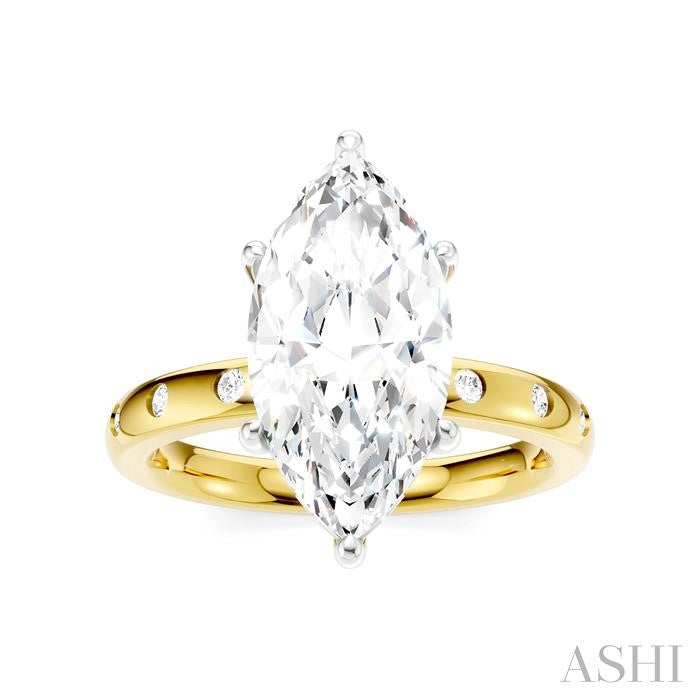 ASHI Marquise Shape Semi-Mount Diamond Engagement Ring 196B8PPFHYW-SM-MQ3