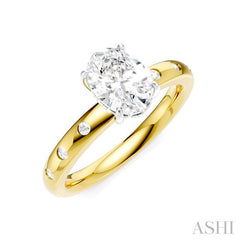 ASHI Oval Shape Semi-Mount Diamond Engagement Ring 196B8PPFHYW-SM-OV1