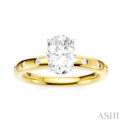 ASHI Oval Shape Semi-Mount Diamond Engagement Ring 196B8PPFHYW-SM-OV1