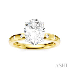 ASHI Oval Shape Semi-Mount Diamond Engagement Ring 196B8PPFHYW-SM-OV2