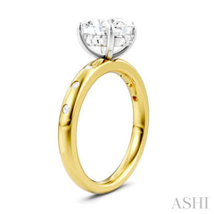 ASHI Oval Shape Semi-Mount Diamond Engagement Ring 196B8PPFHYW-SM-OV2