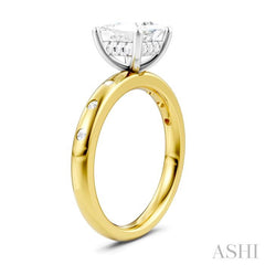 ASHI Princess Shape Semi-Mount Diamond Engagement Ring 196B8PPFHYW-SM-PN1