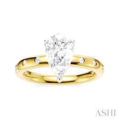 ASHI Pear Shape Semi-Mount Diamond Engagement Ring 196B8PPFHYW-SM-PR1