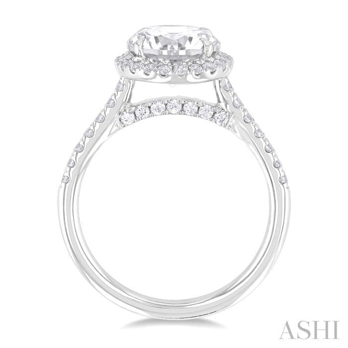 ASHI Round Shape Semi-Mount Halo Diamond Engagement Ring 197A3PPFHWG-SM-RD2