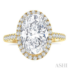 ASHI Oval Shape Semi-Mount Halo Diamond Engagement Ring 197A3PPFHYG-SM-OV2