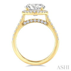 ASHI Oval Shape Semi-Mount Halo Diamond Engagement Ring 197A3PPFHYG-SM-OV2
