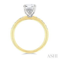 ASHI Emerald Shape Semi-Mount Diamond Engagement Ring 197B6PPFHYW-SM-EM2