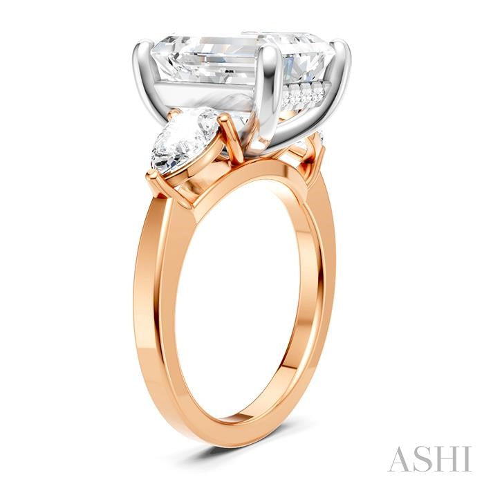 ASHI Emerald Shape Semi-Mount Diamond Engagement Ring 198A1PPFHPW-SM-EM4