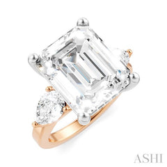 ASHI Emerald Shape Semi-Mount Diamond Engagement Ring 198A1PPFHPW-SM-EM5