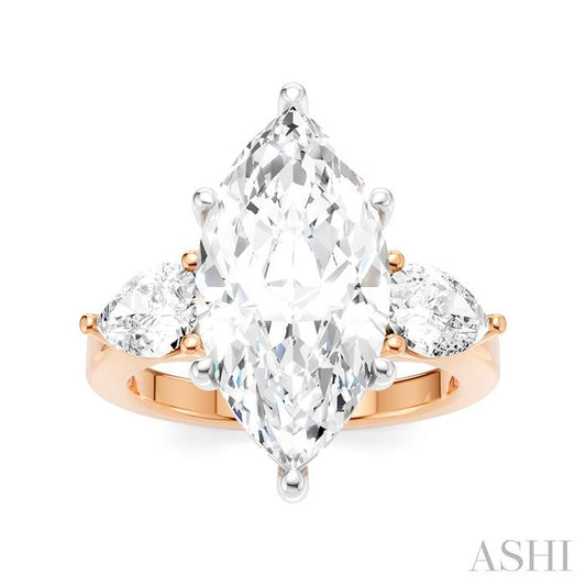 ASHI Marquise Shape Semi-Mount Diamond Engagement Ring 198A1PPFHPW-SM-MQ4